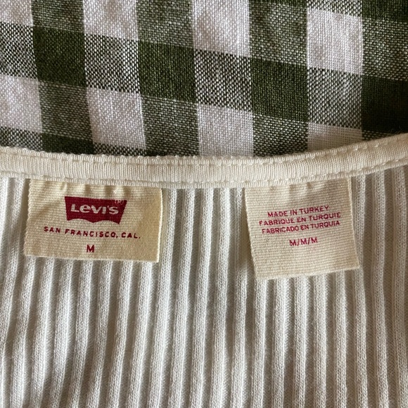 Levi's Cream Cropped Ribbed Top - Picture 3 of 5
